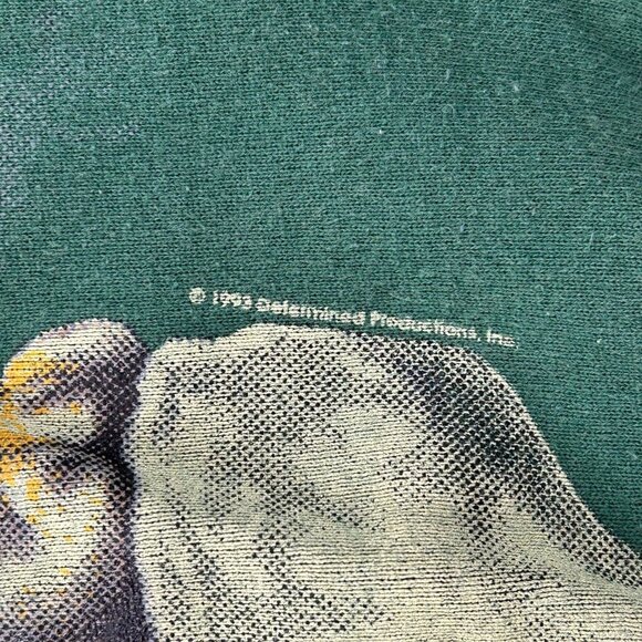 90s Vintage Cougar Sweatshirt Mens Medium Animal Nature Big Cats Wildlife Green - Picture 3 of 9